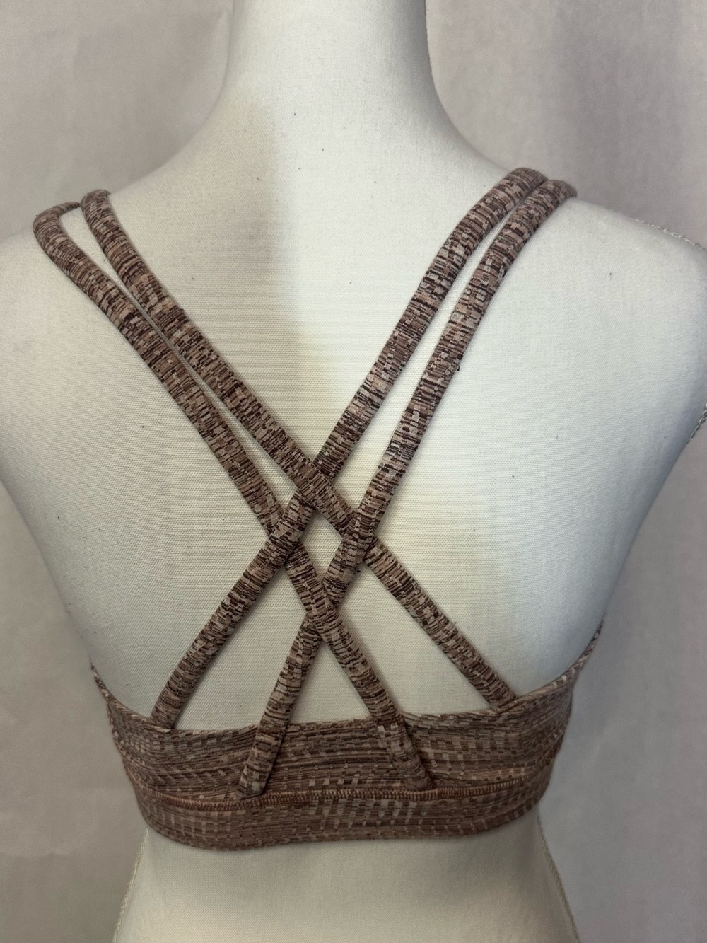 lululemon athletica Pink Mauve Patterned Strappy Sports Bra - Picture 3 of 6